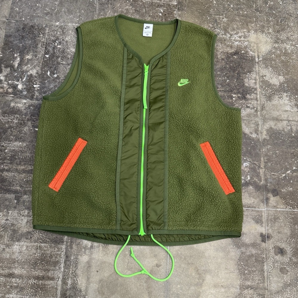 Nike Vest Adult XLarge Green Sportswear Sport Essentials Fleece DD5025 Mens